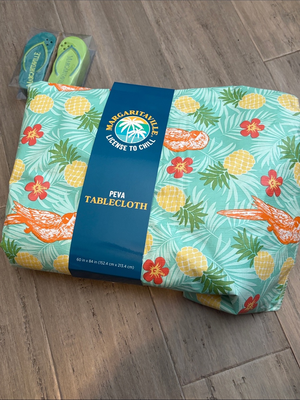 New Margaritaville tablecloth and salt and pepper set!